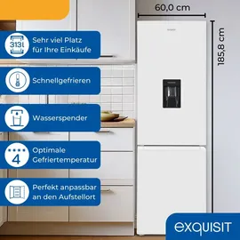 Exquisit KGC5320-95-E-WS-040C Kühl-Gefrierkombination (313 l, 1939 mm hoch, Weiß)