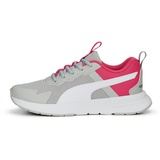 Puma Evolve Run Mesh JR Sneaker, COOL Light Gray White-Glowing PINK, 38.5