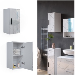 Vicco Hängeschrank Badschrank Badezimmermöbel Irma Weiß Hochglanz modern 30x59 cm Badezimmer Schrank Badmöbel Schranktür Schrankfach Einlegeboden Ablagefach Aufbewahrung