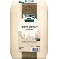 Fuchs Professional - Pfeffer schwarz gemahlen | Schonend vermahlen, ideal zum Abschmecken von Gerichten | Profi-Qualität für Großverbraucher und Gastronomie | 1 kg im recyclebaren Beutel