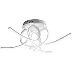 Gea Luce Moderne LED-Deckenleuchte Tosca 60W 3200lm warmes Licht 4000K, skulpturales Design, satiniertes weißes Aluminium, IP20, opaler Diffusor