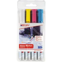 edding Whiteboard Marker Set 1,5 - 3 mm Weiß/Gelb/Pink/Hellblau