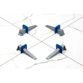 hexpro Fliesen Nivelliersystem 1mm 1,5mm 2mm Laschen, Fliesenstärke bis 15mm Fliesenkeile, Verlegehilfe Set (20000 Zuglaschen 1mm) Nivelierset Fli...