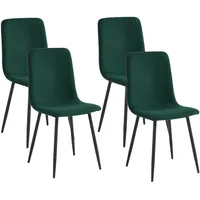 Hela Stuhl Leipzig, 4er-Set moosgrün Metall, Microfaser B/H/T: ca.