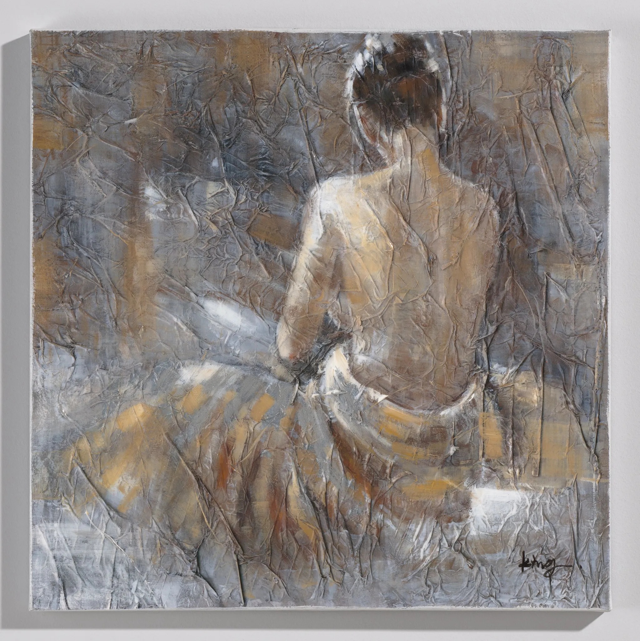 Wandgemälde Frau (BH 80x80 cm)