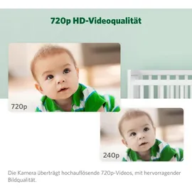 LEAPFROG LF915 Baby Monitor with Camera, Colour Night Vision, 5 Inch HD 720p Display, 360 Degree Pan-Tilt, 8X Zoom, Night Light, Humidity/Temperature Sensor, Up to 300 m Range, Two Way Talk