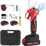 TEENO Akku Astschere Baumschere, 30 mm, 2 x 2000 mAh, mit LCD-Display, bürstenloser Motor(2 Batterien)