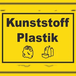 HB-Druck Kunststoff Plastik Mülltrennung Aufkleber Text Symbol shopping bag A0 (841x1189mm)