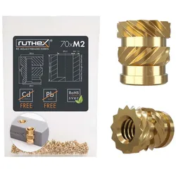 Ruthex M2 threaded insert – Rx-M2x4 - 70 pcs
