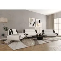 Kaiser Möbel Loungeset Wohnzimmer-Set 3-2-1 modern, Stoff Kronos, PALERMO, (3-2-1, Sitzgarnitur 3-2-1), breite Sitzflächen keine Schlaffunktion schwarz