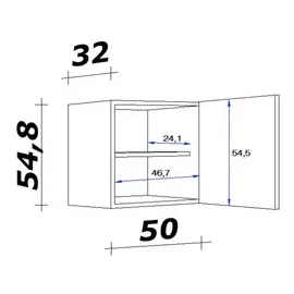 Flex-Well Hängeschrank Lucca 50 x 54,8 x 32 cm Weiß