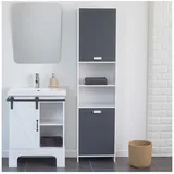 Hti-Living Badregal Grau/Weiß Thekla