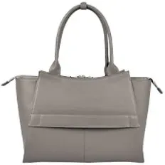 Socha Laptoptasche für Frauen 17,3 Zoll herausnehmbares Laptopfach Diamond Caddy Grau Leder