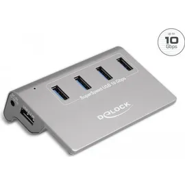 DeLock USB 3.2 Gen 2 Hub mit 4 USB Typ-A Tisch-Hub