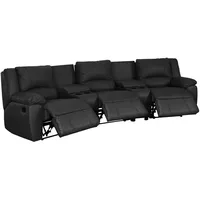 Vente-unique-Relaxsofa 3-Sitzer - Leder - Schwarz - Aroma
