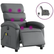vidaXL Massagesessel Elektrisch Grau Kunstleder