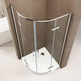 Bernstein Ex406a Viertelkreis-Duschkabine mit Drehtür 80 x 80 cm Silber Sicherheitsglas