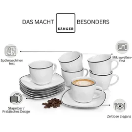 sänger Bilgola Kaffeetassen Set 12-tlg. schwarz