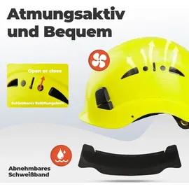 Tacklife Helm HSE06S mit gefütterten Schaumstoffpolstern für Bergsteigen, BAU, Gartenarbeit, Schweißabsorption und Wärmeableitung
