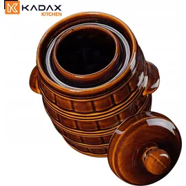 Kadax Gärbehälter "Helios", Keramiktopf mit Wasserrinne und Deckel, 25 L