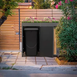 ML-Design Mülltonnenbox 196 x 80 x 124 cm braun