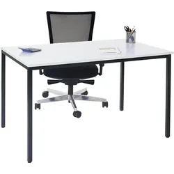 Mendler Schreibtisch Braila, Konferenztisch Bürotisch Seminartisch, 120x80cm MDF ~ weiß
