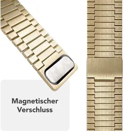 nalia Chronos Edelstahl Armband für Apple Watch Magnet-Band Metallarmband - Stabil - Rostfrei Uhrenarmband, Gold