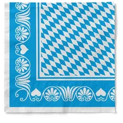 Sovie HORECA Serviette Bavaria in Blau aus Tissue 33 x 33 cm, 100 Stück - Bayern Bayerisch Wies ́n Volksfest
