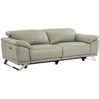 Relaxsofa 3-Sitzer elektrisch - Rindsleder - Hellgrau - AZIDEE II