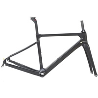 YOJOLO Kohlefaser Rennrad Rahmen Gabel 700C Klettern Rennrad Rahmen EPS C-Bremse BB86 Fahrradrahmen 45/48/51/54cm Schnellspanner F100/R130mm (Color : Black, Size : 54CM)