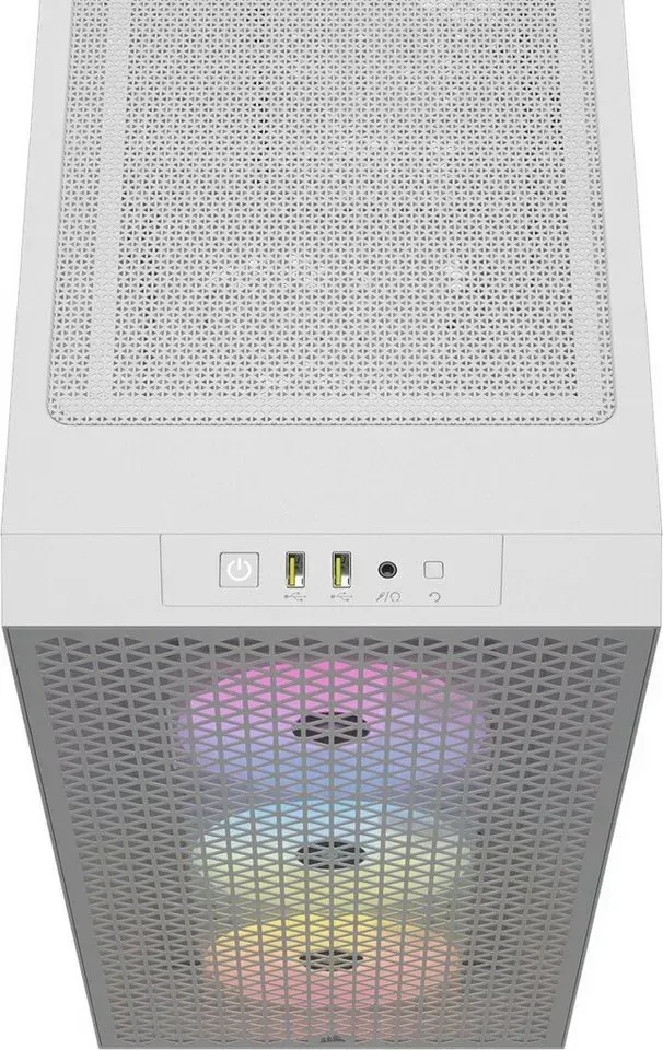 Corsair PC-Gehäuse 3000D RGB Airflow Tempered Glass Mid-Tower, White, RGB weiß