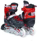 Scale Sports – Verstellbare Rollschuhe mit leuchtenden Rädern für Kinder und Erwachsene – Inline-Rollschuhe für Kinder (schwarz-rot, UK C11-1.5 (EU 30-33) S)