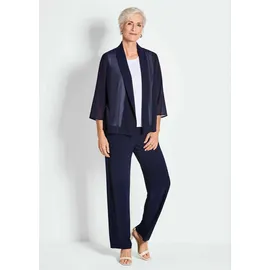 GOLDNER Kurzgröße: Blaue leichte Jacke mit Schalkragen, Halbarm", in marine | Gr.: 21