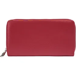 Geldbörse SAMANTHA LOOK, pink, Leder, unifarben, leicht glänzend, casual, Kleinlederwaren, echt Leder