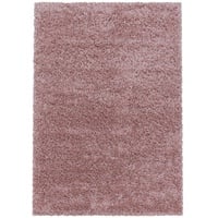 Teppich Unicolor - Einfarbig, Teppium, Rund, Höhe: 30 mm, Teppich Wohnzimmer Shaggy Einfarbig Rosa Modern Flauschig Weiche rosa Rund - 160 cm x 160 cm x 30 mm