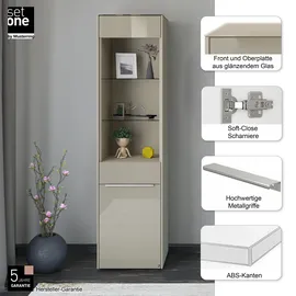 Set One by Musterring Standvitrine Reno 42 x 48 x 185 cm Braun