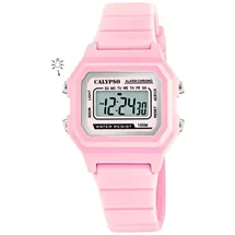 Calypso Digital Crush 34 mm Silikongehäuse Rosa Silikonarmband Rosa