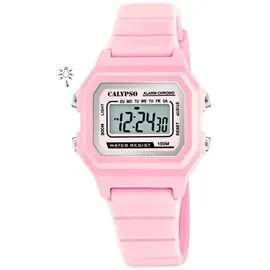 Calypso Digital Crush 34 mm Silikongehäuse Rosa Silikonarmband Rosa