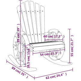 vidaXL Adirondack-Schaukelstuhl Massivholz Tanne