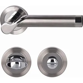 Alpertec Rosettengarnitur Solid 1 Edelstahl Silber