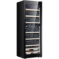 Kalamera Weinkühlschrank Upgrade, 84 Flaschen, 266 Liter, LED-Innenbeleuchtung Streifen, 2 Kühlzonen 5-10°C/10-18°C, KRC-266BFG