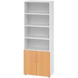 bümö Kombischrank 80 x 42 x 215,6 cm Weiß/Buche