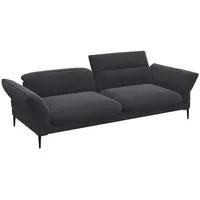 FLEXLUX 3-Sitzer Salino, Funktionssofa, Relaxsofa, Sofa mit Arm- und Kopfteil-Verstellungen, Kaltschaum & Stahl-Wellen grau