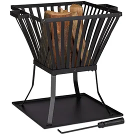 Relaxdays Feuerkorb Ø 90 cm Schwarz