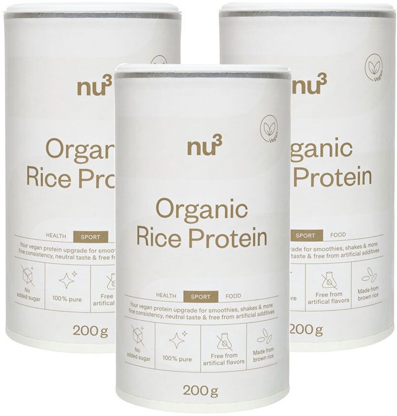 NU3 Protéine de riz bio 3x200 g Poudre