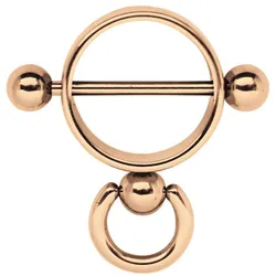 Brustwarzenpiercing ADELIA ́S "Piercing  Brustpiercing", Damen, rosa (rosegold), Chirurgiestahl, modisch, Piercings, Aus 316l Chirurgenstahl, rosegold beschichtet