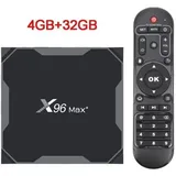 X96 Max Plus Smart Tv Box Mit Android 9.0, Amlogic S905x3 Quad-core-prozessor, 4 Gb Ddr4-ram, 32 Gb Speicher, 2,4-ghz-/5-ghz-wlan, Bluetooth 1000m, 4k-videowiedergabe Und Google Play.