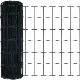 vidaXL Eurozaun Grau 0,8 x 10 m PVC-beschichtetes Eisen - Grau