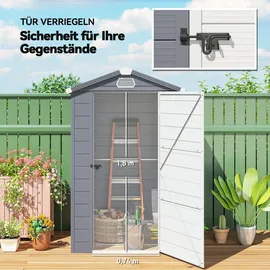 Outsunny Gerätehaus 1,1 m2 1,02 x 1,33 m Dunkelgrau
