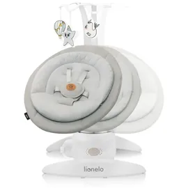 lionelo - Babyschaukel mit Melodie MELL Beige Sand 4xAA + Fernbedienung - Weiß/Beige